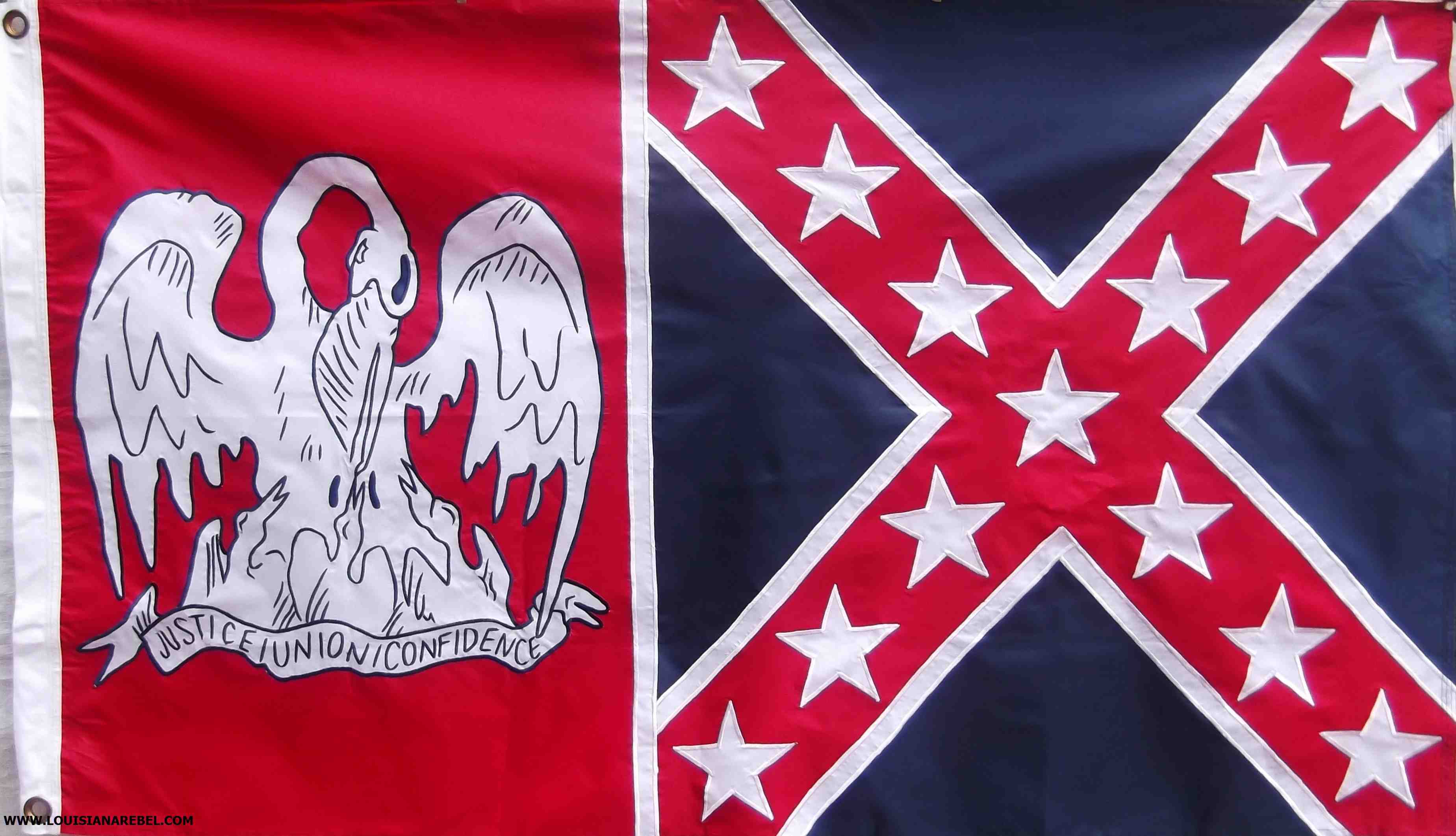 Nylon louisiana division confederate flag. 